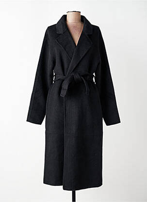 Manteau long coupe cintrée noir JULIE GUERLANDE femme