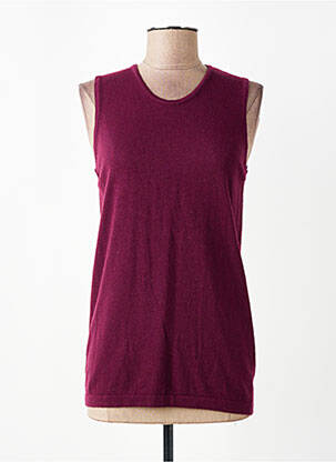 Pull coupe cintrée sans manche violet L'ATELIER D'ANNA femme