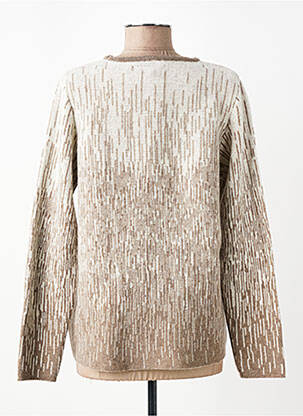 Pull tissage chiné manches longues marron GUY DUBOUIS femme