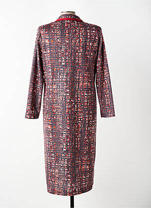 Robe mi-longue imprimé fantaisie manches longues orange GUY DUBOUIS femme