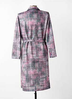 Robe mi-longue imprimé fantaisie manches longues rose GUY DUBOUIS femme