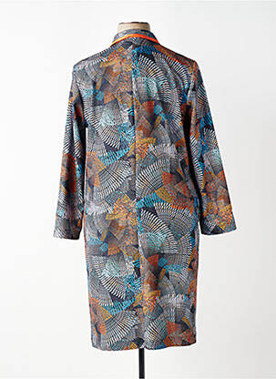 Robe mi-longue imprimé fantaisie manches longues bleu GUY DUBOUIS femme