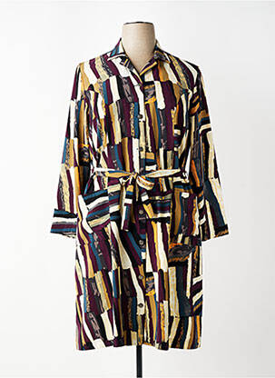Robe mi-longue coupe fluide manches longues rouge GUY DUBOUIS femme