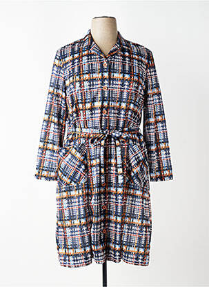 Robe mi-longue manches longues manches longues bleu GUY DUBOUIS femme