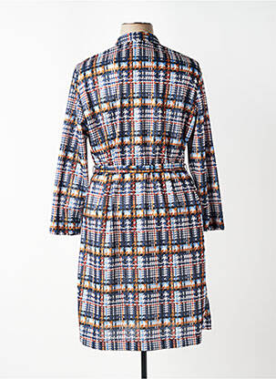 Robe mi-longue manches longues manches longues bleu GUY DUBOUIS femme