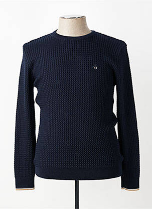 Pull stretch manches longues bleu BENSON & CHERRY homme