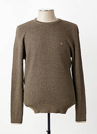 Pull stretch manches longues marron BENSON & CHERRY homme