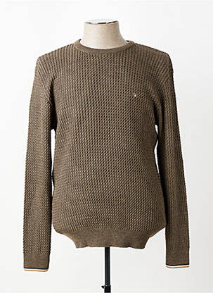 Pull stretch manches longues marron BENSON & CHERRY homme