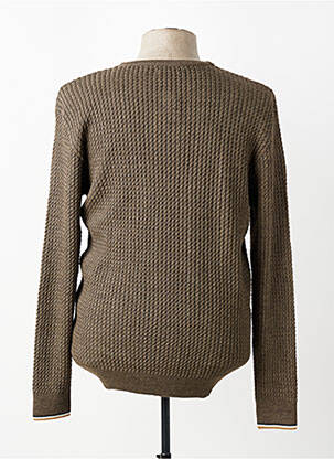 Pull stretch manches longues marron BENSON & CHERRY homme