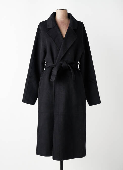 Manteau long coupe cintrée noir JULIE GUERLANDE femme
