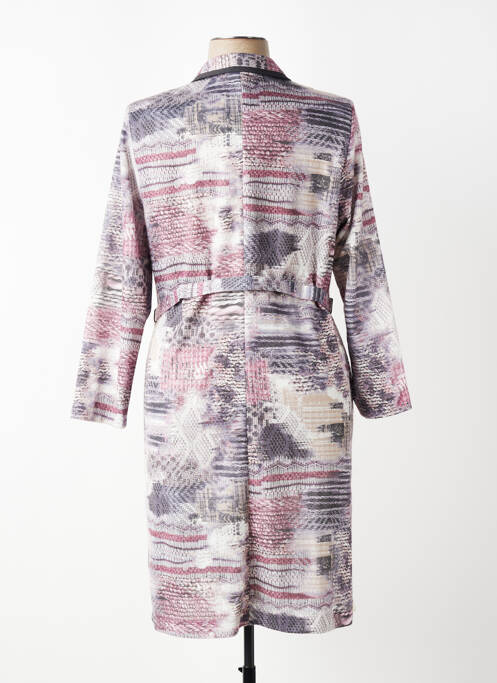 Robe mi-longue imprimé fantaisie manches longues gris GUY DUBOUIS femme