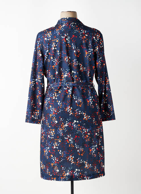 Robe mi-longue manches longues manches longues bleu GUY DUBOUIS femme