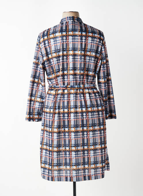 Robe mi-longue manches longues manches longues bleu GUY DUBOUIS femme