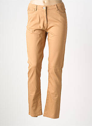 Pantalon droit stretch taille normale marron CHRISTINE LAURE femme