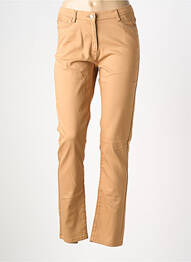 Pantalon droit stretch taille normale marron CHRISTINE LAURE femme
