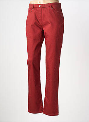 Pantalon slim taille élastique taille normale rouge CHRISTINE LAURE femme