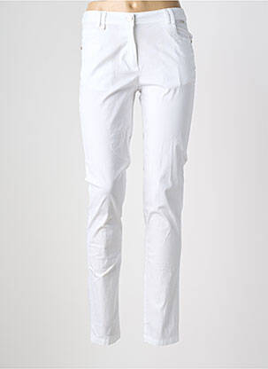 Pantalon slim tissage popeline taille normale blanc AGATHE & LOUISE femme