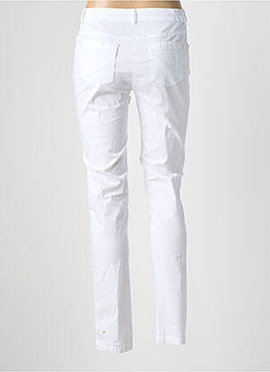 Pantalon slim tissage popeline taille normale blanc AGATHE & LOUISE femme