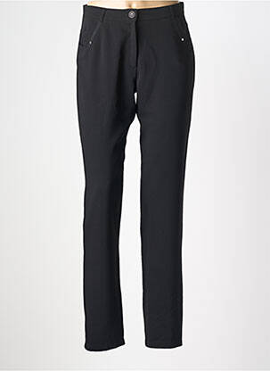Pantalon droit tissage popeline taille normale noir CHRISTINE LAURE femme