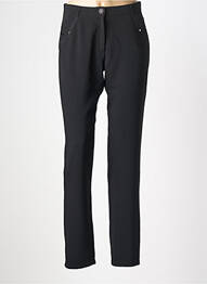 Pantalon droit tissage popeline taille normale noir CHRISTINE LAURE femme