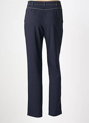 Pantalon droit tissage popeline taille normale bleu CHRISTINE LAURE femme