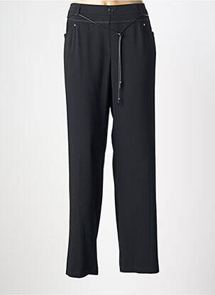Pantalon large tissage popeline taille normale noir CHRISTINE LAURE femme