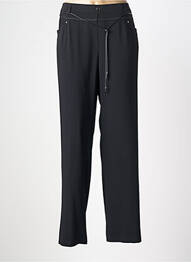 Pantalon large tissage popeline taille normale noir CHRISTINE LAURE femme