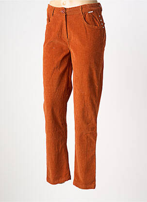 Pantalon droit stretch taille normale orange AGATHE & LOUISE femme