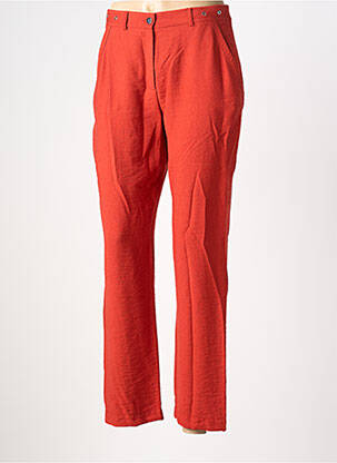 Pantalon droit tissage crêpe taille normale rouge CHRISTINE LAURE femme