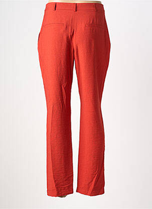 Pantalon droit tissage crêpe taille normale rouge CHRISTINE LAURE femme
