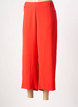 Pantalon 7/8 tissage popeline taille normale rouge CHRISTINE LAURE femme
