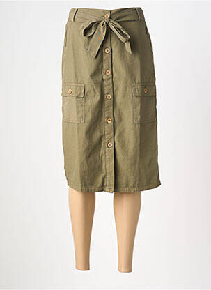 Jupe mi-longue coupe droite vert AGATHE & LOUISE femme