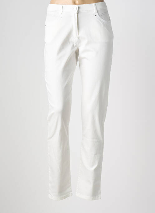 Jeans coupe slim stretch taille normale blanc CHRISTINE LAURE femme