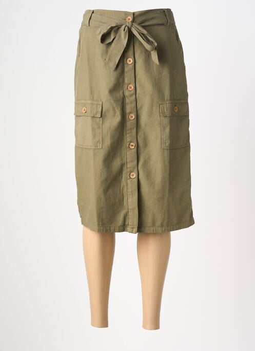 Jupe mi-longue coupe droite vert AGATHE & LOUISE femme