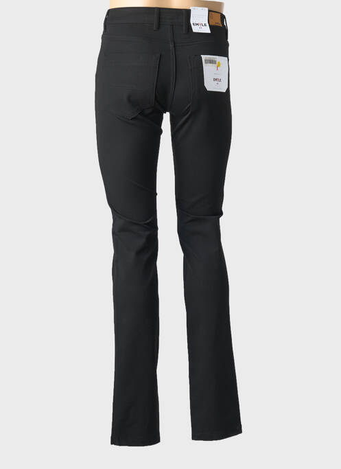Pantalon slim tissage popeline taille normale noir EMYLE femme