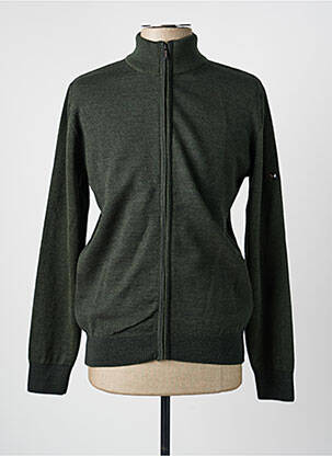 Gilet manches longues maille souple et aérée vert BENSON & CHERRY homme