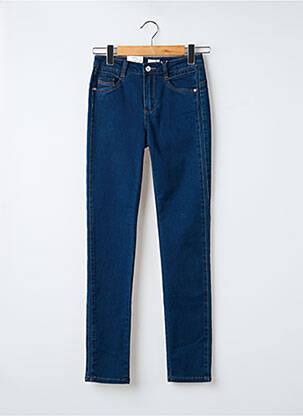 Jeans coupe slim tissage brut taille haute bleu C'EST BEAU LA VIE femme