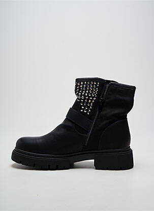 Bottines/boots tissage satiné talon de 4 à 6cm noir SUPER MODE femme