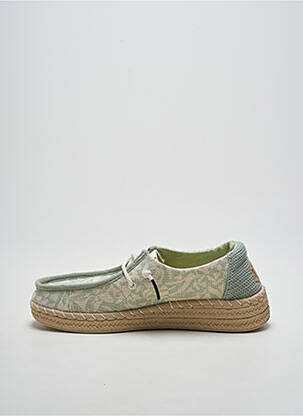 Baskets fermeture elastique talon plat jusqu'à 3cm vert HEY DUDE femme