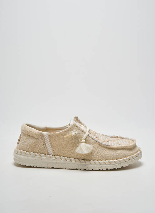 Baskets fermeture elastique talon plat jusqu'à 3cm beige HEY DUDE femme