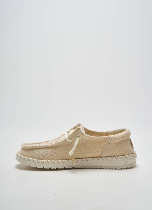 Baskets fermeture elastique talon plat jusqu'à 3cm beige HEY DUDE femme