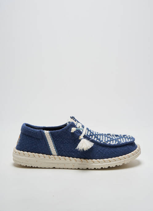 Baskets fermeture elastique talon plat jusqu'à 3cm bleu HEY DUDE femme