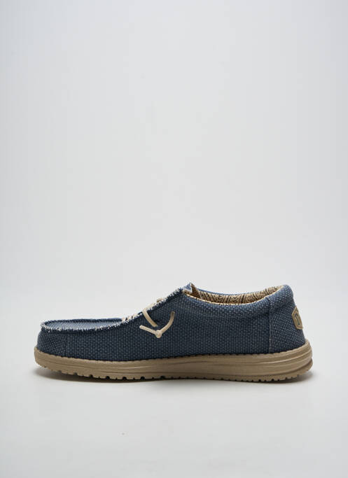 Baskets fermeture elastique bout rond bleu HEY DUDE homme