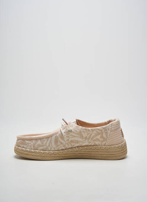 Baskets fermeture elastique talon plat jusqu'à 3cm beige HEY DUDE femme