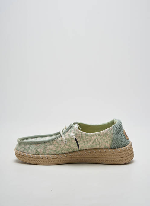 Baskets fermeture elastique talon plat jusqu'à 3cm vert HEY DUDE femme