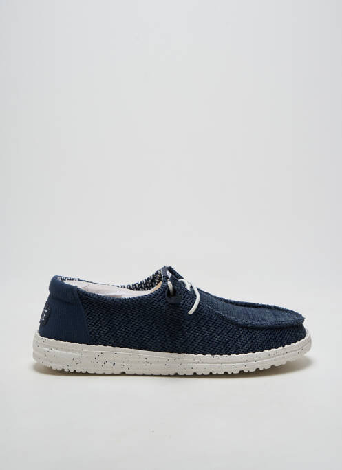 Baskets fermeture elastique talon plat jusqu'à 3cm bleu HEY DUDE femme