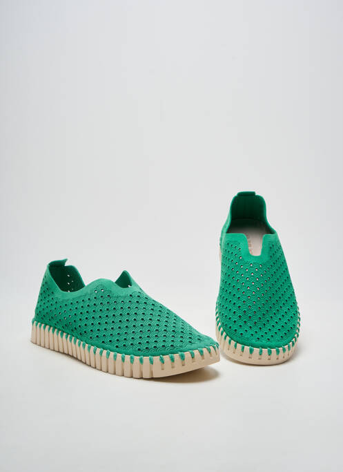 Mocassins bout rond talon de 4 à 6cm vert ILSE JACOBSEN femme