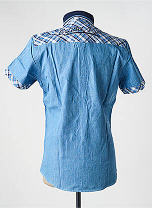 Chemise manches courtes coupe cintrée bleu DELAHAYE homme