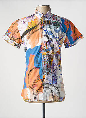 Chemise manches courtes imprimé fantaisie orange LA CIBLE ROUGE homme