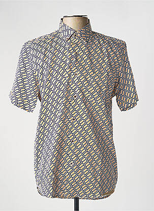Chemise manches courtes imprimé fantaisie jaune DARIO BELTRAN homme
